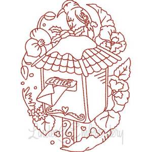 Picture of Mailbox with Bird (4 sizes) Machine Embroidery Design