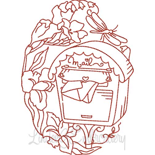 Mailbox with Dragonfly (4 sizes) Machine Embroidery Design