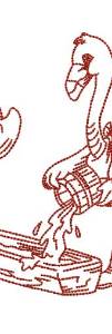 Picture of Redwork Flamingo Cowboy 4 (4 sizes) Machine Embroidery Design