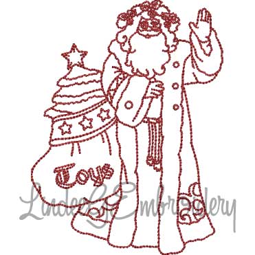 Santa with Toy Bag (3 sizes) Machine Embroidery Design