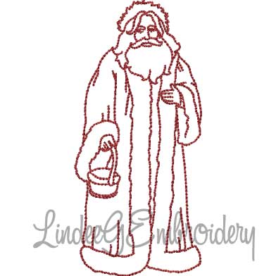 Santa with Candy Cane (3 sizes) Machine Embroidery Design