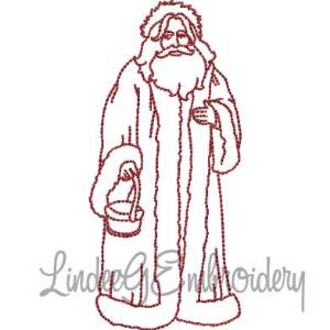 Picture of Santa with Candy Cane (3 sizes) Machine Embroidery Design