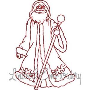 Picture of Santa with Staff (3 sizes) Machine Embroidery Design