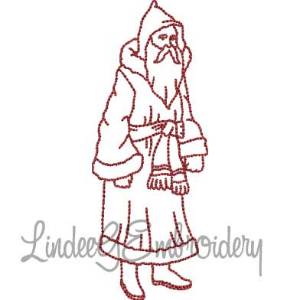 Picture of Santa in Belted Coat (3 sizes) Machine Embroidery Design