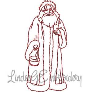 Picture of Santa Holding Basket (3 sizes) Machine Embroidery Design