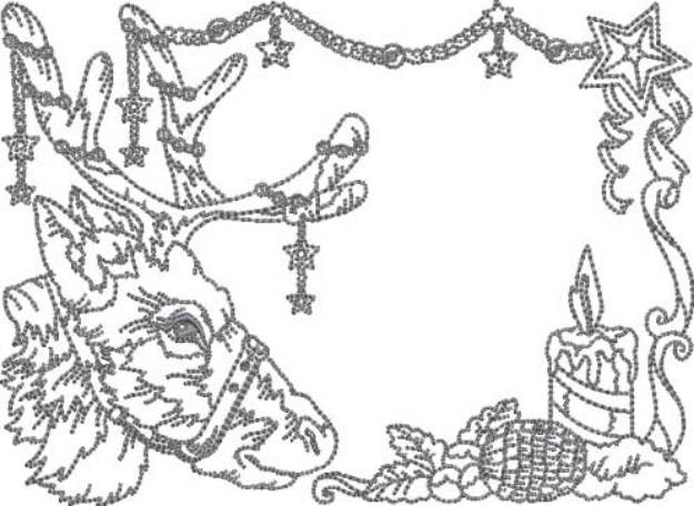 Picture of Christmas Reindeer (6 sizes) Machine Embroidery Design