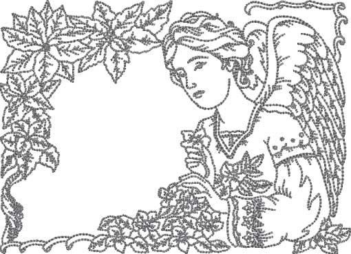 Christmas Angel (6 sizes) Machine Embroidery Design