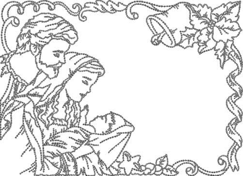 Mary, Joseph, Baby Jesus (6 sizes) Machine Embroidery Design