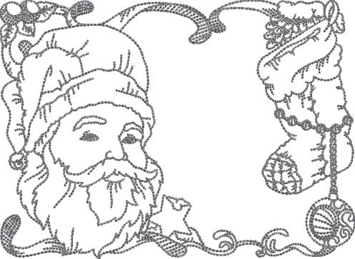 Santa with Stocking (6 sizes) Machine Embroidery Design