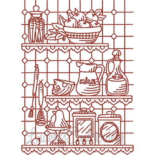 Vintage Kitchen 1 (5 sizes) Machine Embroidery Design