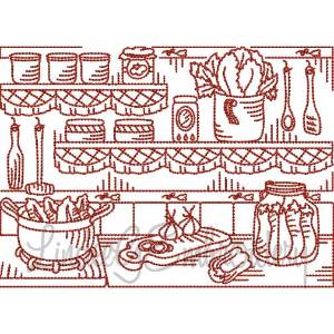 Picture of Vintage Kitchen 6 (5 sizes) Machine Embroidery Design