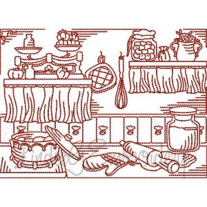 Picture of Vintage Kitchen 7 (5 sizes) Machine Embroidery Design