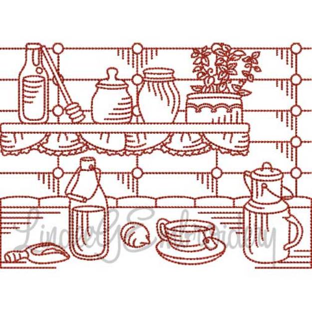 Picture of Vintage Kitchen 10 (5 sizes) Machine Embroidery Design