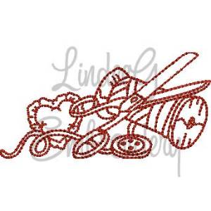 Picture of Scissors with Spool & Pin Cushion Machine Embroidery Design