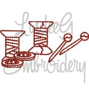 Picture of Thread with Buttons & Pins Machine Embroidery Design