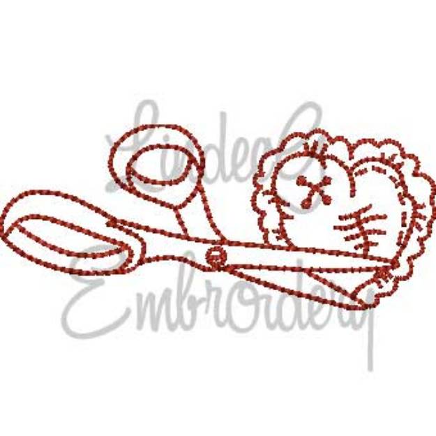 Picture of Scissors & Pin Cushion Machine Embroidery Design