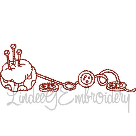 Pin Cushion & Buttons Machine Embroidery Design