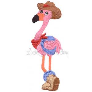 Picture of Flamingo with Crossed Feet Machine Embroidery Design