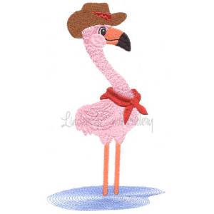 Picture of Flamingo in Puddle Machine Embroidery Design
