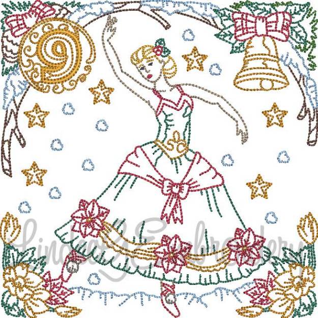 Picture of 9 Ladies Dancing (4 sizes) Machine Embroidery Design