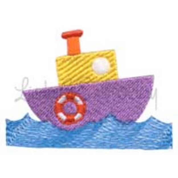 Picture of Boat 3 Machine Embroidery Design