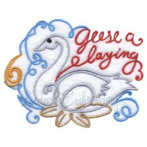 Picture of 6 Geese a Laying Machine Embroidery Design
