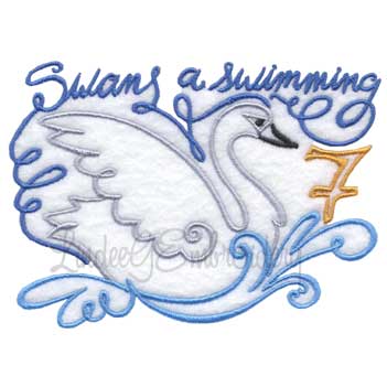 7 Swans a Swimming Machine Embroidery Design