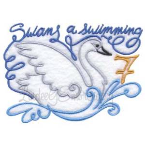 Picture of 7 Swans a Swimming Machine Embroidery Design