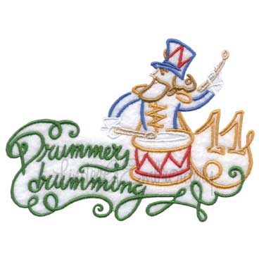  Drummers Drumming Machine Embroidery Design