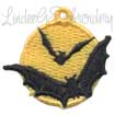 FSL Bats Silhouette over Harvest Moon Earring or Tag Machine Embroidery Design