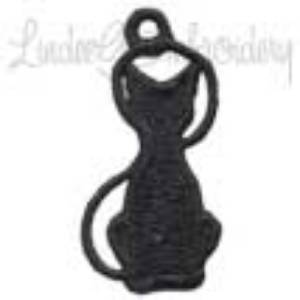 Picture of FSL Black Cat Earrings Machine Embroidery Design