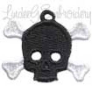 Picture of Skull & Crossbones Earrings Machine Embroidery Design