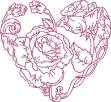 Picture of Rose Heart 1 (5 sizes) Machine Embroidery Design