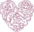 Picture of Rose Heart 8 (5 sizes) Machine Embroidery Design