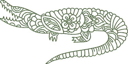 Alligator - multi-size Machine Embroidery Design