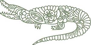 Picture of Alligator - multi-size Machine Embroidery Design