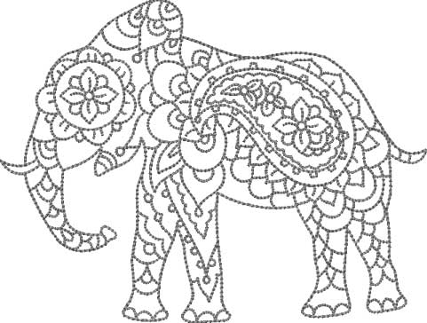 Elephant - multi-size Machine Embroidery Design