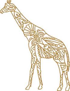 Picture of Giraffe - multi-size Machine Embroidery Design