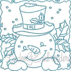 Snowman Block 1 (4 sizes) Machine Embroidery Design