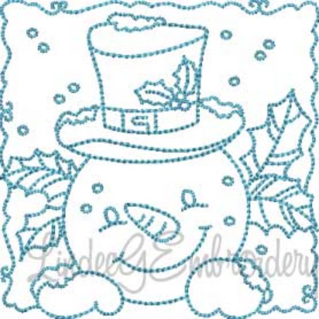 Picture of Snowman Block 1 (4 sizes) Machine Embroidery Design