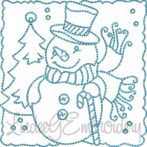 Picture of Snowman Block 2 (4 sizes) Machine Embroidery Design