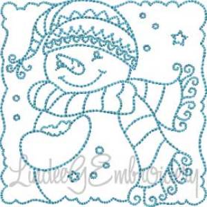 Picture of Snowman Block 3 (4 sizes) Machine Embroidery Design