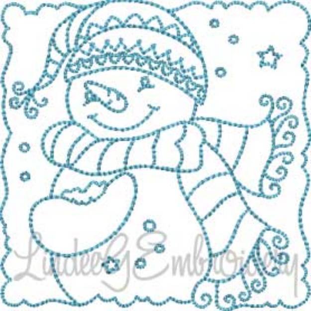 Picture of Snowman Block 3 (4 sizes) Machine Embroidery Design