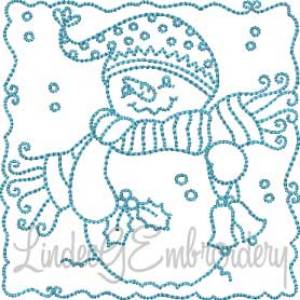 Picture of Snowman Block 4 (4 sizes) Machine Embroidery Design
