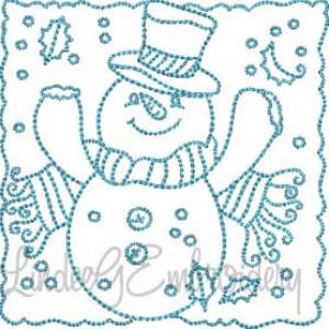 Picture of Snowman Block 5 (4 sizes) Machine Embroidery Design