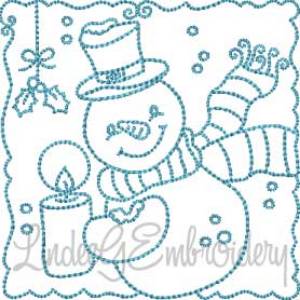 Picture of Snowman Block 6 (4 sizes) Machine Embroidery Design
