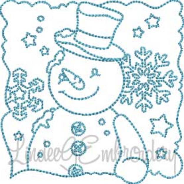 Picture of Snowman Block 8 (4 sizes) Machine Embroidery Design