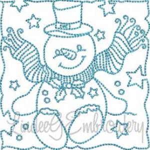 Picture of Snowman Block 9 (4 sizes) Machine Embroidery Design
