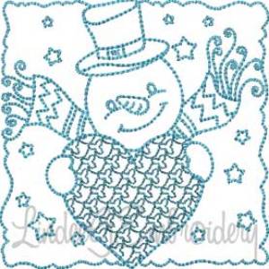 Picture of Snowman Block 10 (4 sizes) Machine Embroidery Design