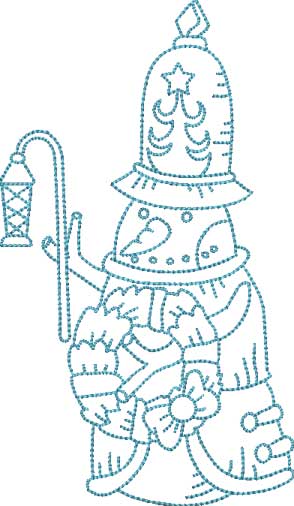 Snowman with Wreath (4 sizes) Machine Embroidery Design